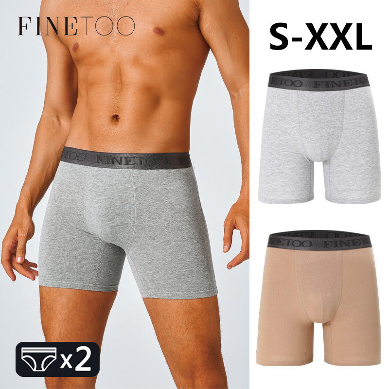 2pcs Cotton Long Boxers For Me - đánh giá và giá Boxer Brief Pack Cotton