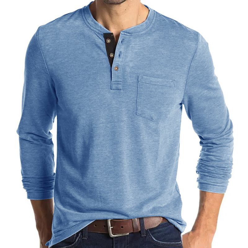 Men's Long Sleeve Henley Style - đánh giá và giá Undershirt Crew Neck